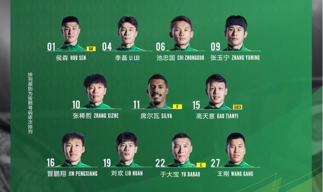 国安vs广州队：郑智替补广州全华班 国安新援出战